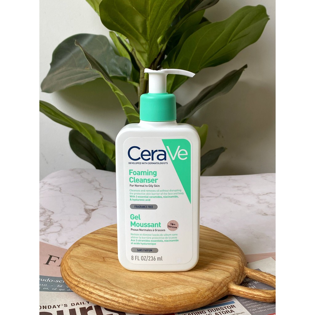 Sữa rửa mặt Cerave dành cho da dầu Foaming Cleanser Gel Moussant (236ml - 473ml)