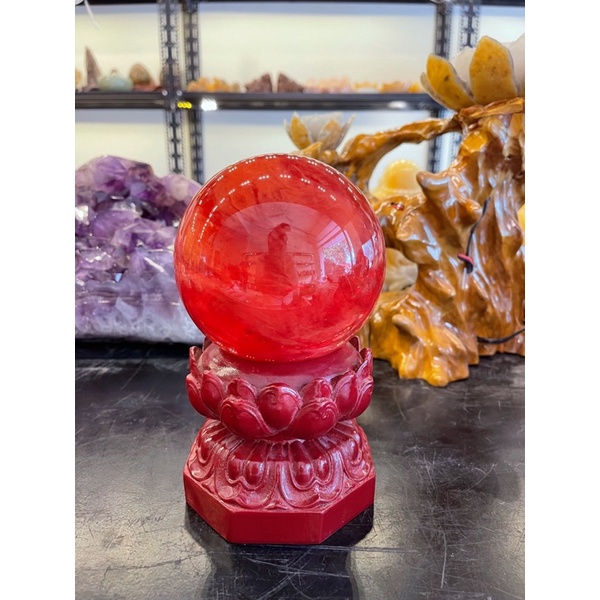 Quả Bi Cầu Đá Núi Lửa Đỏ - Vàng Phong Thuỷ