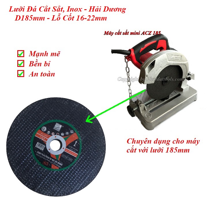 Lưỡi Cắt Kim Loại 180mm  - Đá Cắt Sắt, Inox Hải Dương D185 - Hàng Cao Cấp Chính Hãng