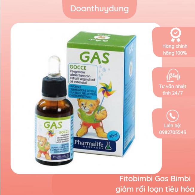 Fitobimbi Gas Bimbi - Hỗ trợ giảm đầy hơi, nôn trớ, chướng bụng, khó tiêu, giảm rối loạn tiêu hóa (Lọ 30ml)