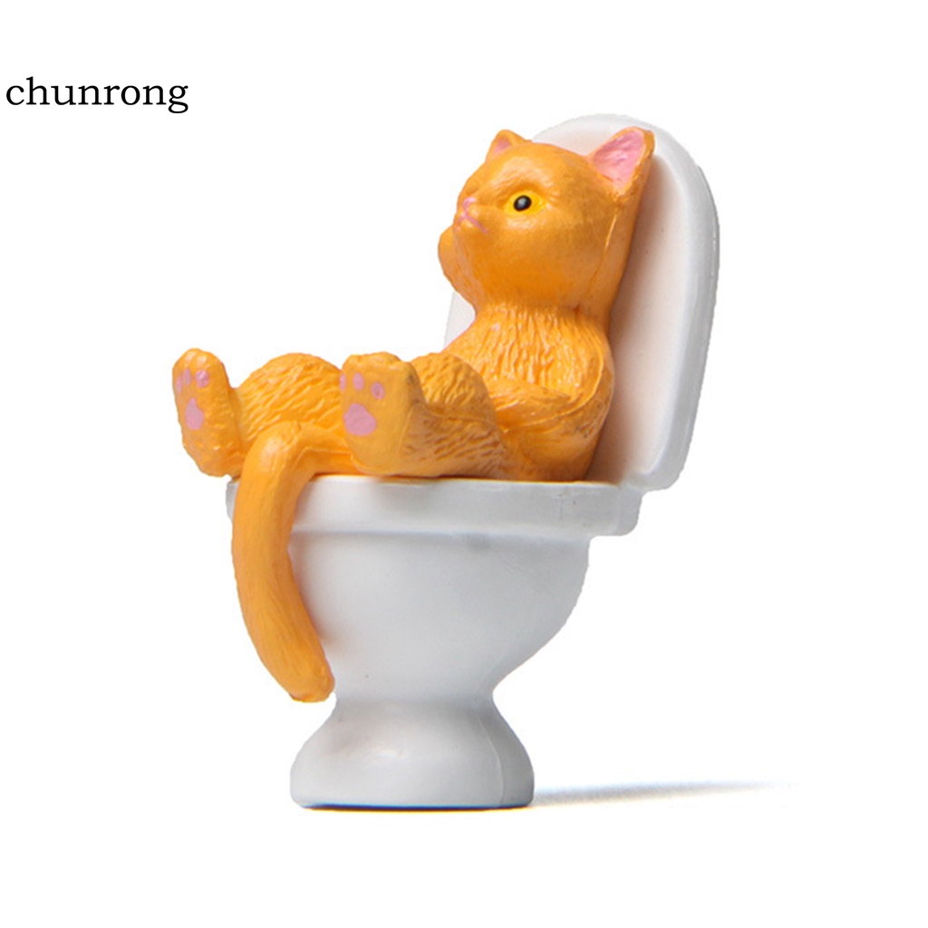 Mô hình chú mèo toilet mini ngộ nghĩnh vui nhộn cho bé