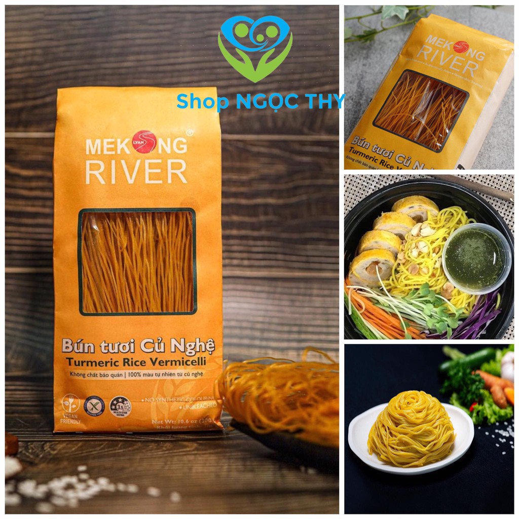 [Bún nghệ] Bún tươi Củ Nghệ Mekong River 300gr/gói