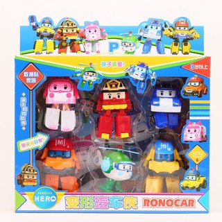 🔥𝐍𝐎𝐖 𝐒𝐇𝐈𝐏🔥đồ chơi hộp 6 xe robocar poli có thể biến hình lắp ghép thông minh