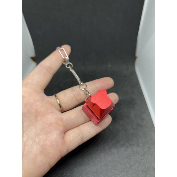 Móc khóa bàn phím cơ LED kim loại kèm keycap kim loại