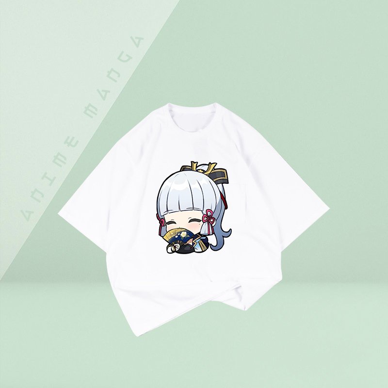 Áo Thun In Hình Genshin Impact Form Áo Rộng Unisex Chất Liệu Cotton Thoáng Mát