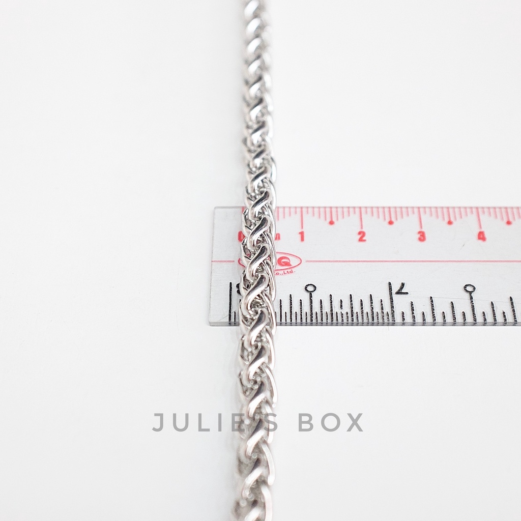 Vòng Tay Titan Unisex Dày 5MM Xích Basic Không Đen Không Hoen Gỉ Không Phai Màu Không Ngứa Bền julies box 66 bracelet