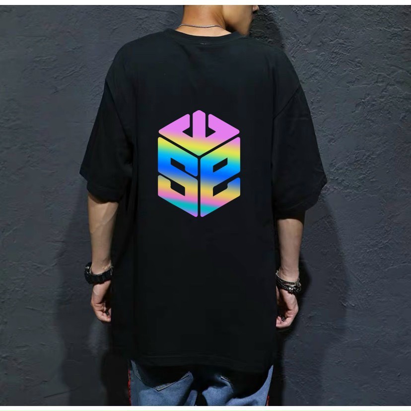 &lt;FREE SHIP&gt; Áo thun nam nữ unisex tay lỡ in phản quang chất thun co giãn 4 chiều (pslucgiac)