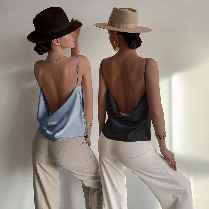 Áo Hai Dây Bằng Satin Hở Lưng Gợi Cảm Hàng Mới Dành Cho Bạn Nữ