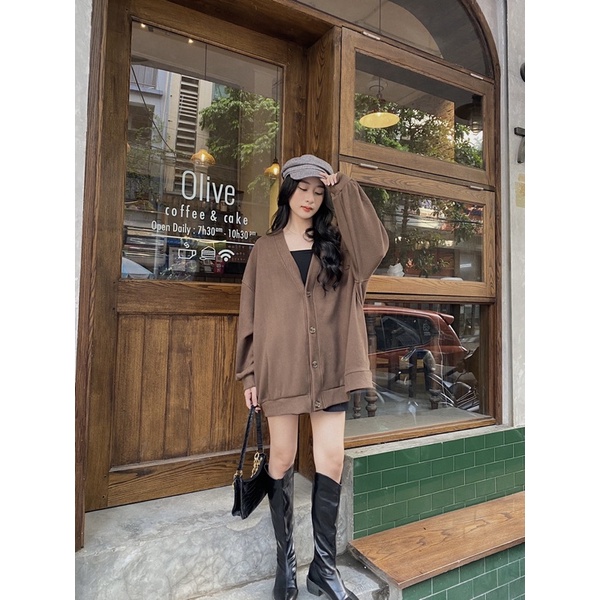 Áo Cardigan tăm cúc big