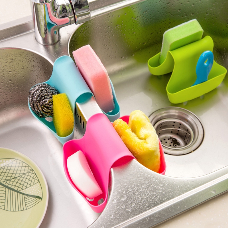 Giỏ Nhựa Đựng Xà Phòng/Miếng Rửa Chén Đa Năng Gắn Bồn Rửa Chén Có Lỗ Thoát Nước Tiện Dụng Cho Nhà Bếp