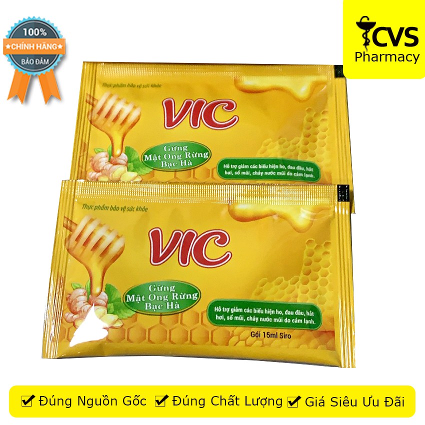 Siro VIC (Hộp 12 gói) -Giúp giảm ho, đau đầu, hắt hơi, sổ mũi, cảm lạnh - cvspharmacy