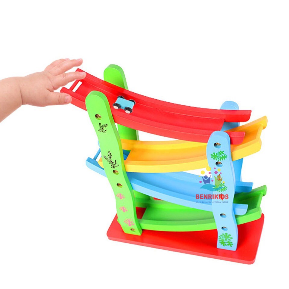 Xe Cầu Trượt 4 Tầng Bằng Gỗ Benrikids