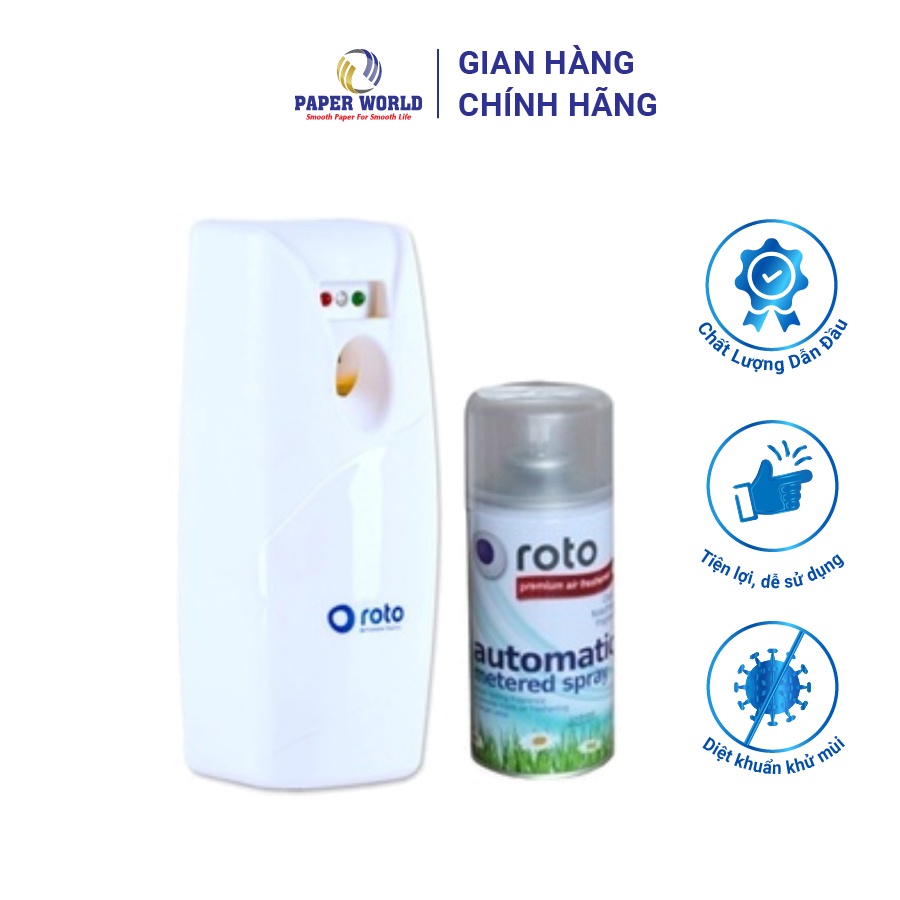 Combo Máy Xịt Phòng Tự Động Roto815 RT815 và Nước Hoa Xịt Phòng Roto300 RT300 | Thế Giới Giấy