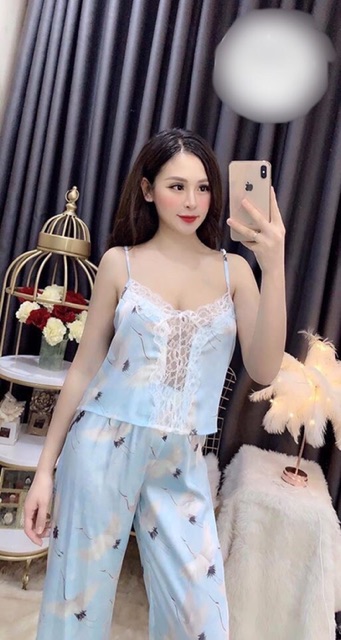 Đồ bộ satin hàng cao cấp Quảng Châu chuẩn hình, ko đẹp trả hàng hoàn tiền 200%