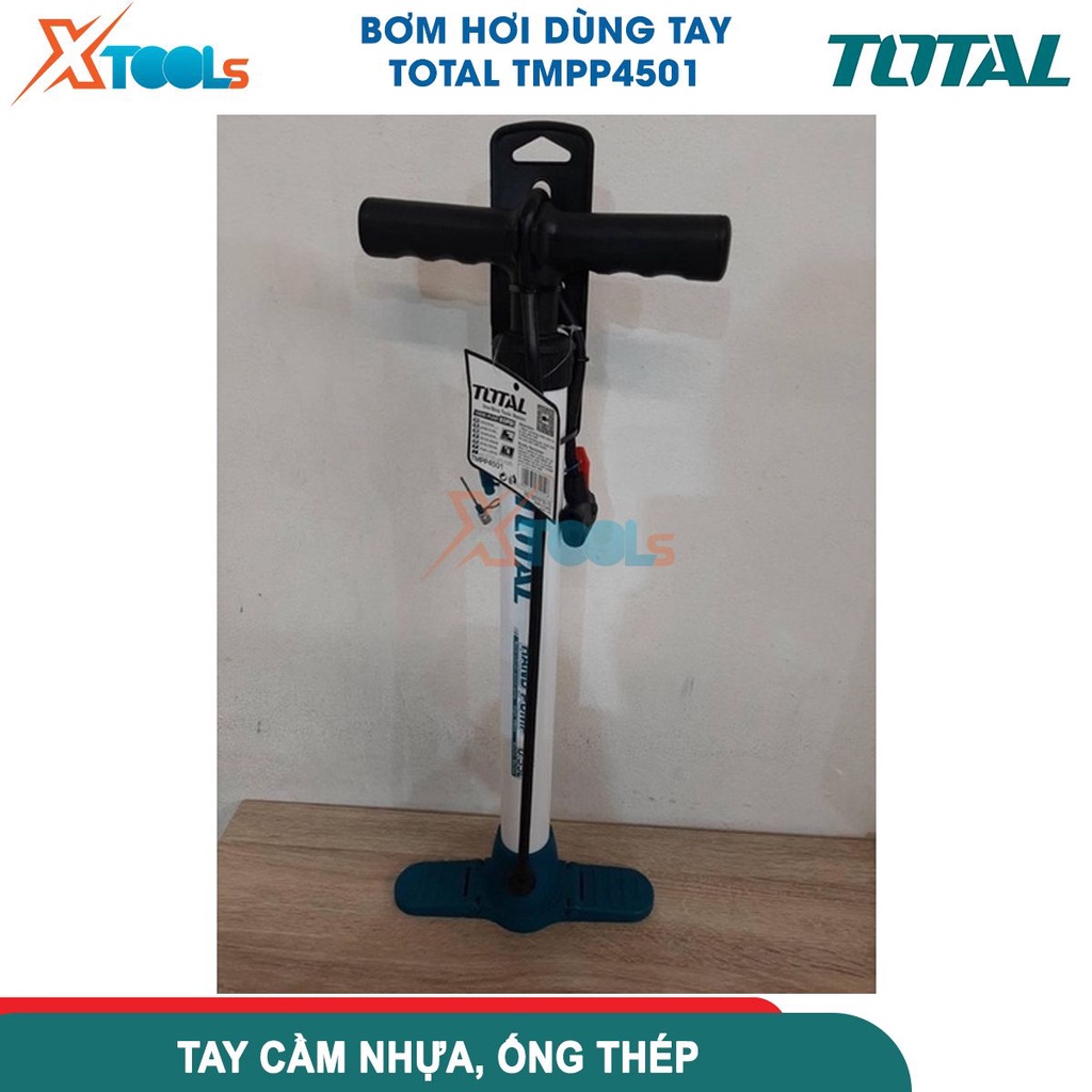 Máy bơm hơi Total TMPP4501, bơm hơi dùng tay, ống nhựa áp suất cao ống thép, Đế nhựa kích thước φ43,5 * 500mm - XTOOLS