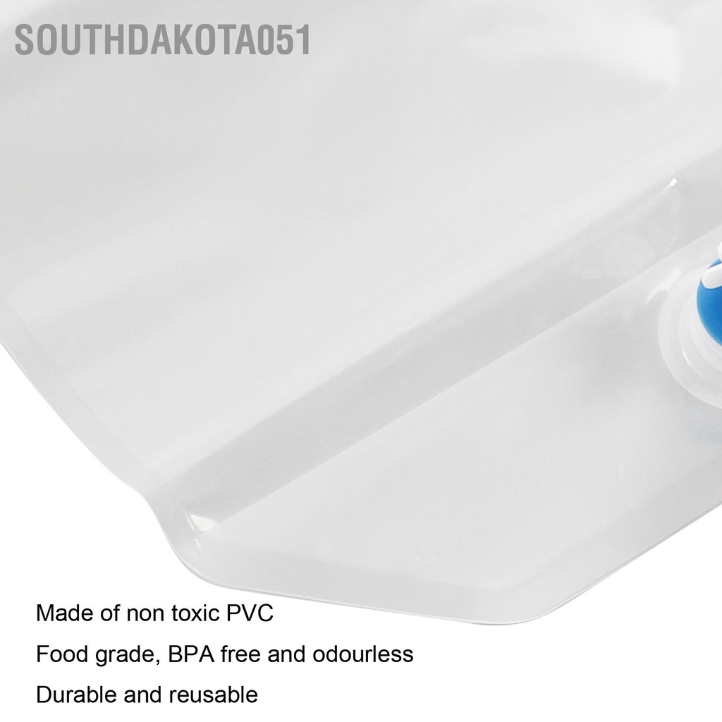 Southdakota051 Hộp đựng nước có thể gập lại 15L Thực phẩm Cấp PVC xách tay Xử lý Túi cắm trại để đi