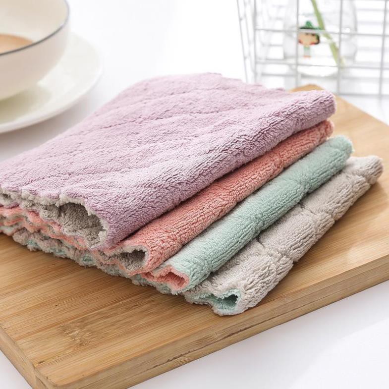 Combo 10 khăn lau nhà bếp đa năng , khăn lau vải bông mịn, siêu thấm nước
