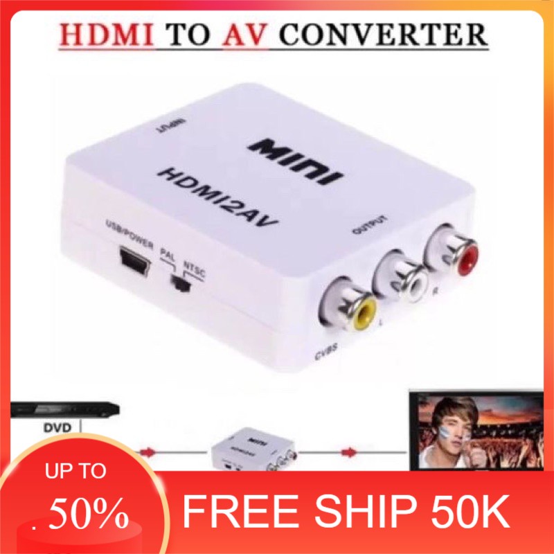 Bộ Chuyển Đổi Từ Cổng Hdmi Sang Rca Av / Cvbs Hd 1080p Mini Hdmi2av