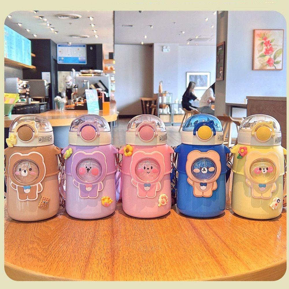 Bình Nước Giữ Nhiệt Dung Tích Lớn 600ml Thiết Kế Dễ Thương