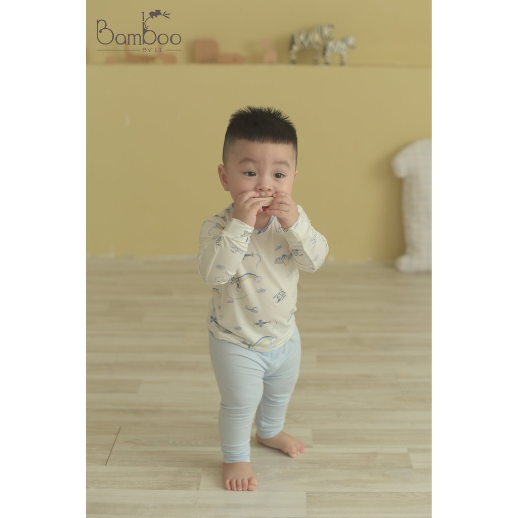 Chính hãng bộ dài tay cài vai sợi tre sợi tre bamboo by lil - ảnh sản phẩm 2