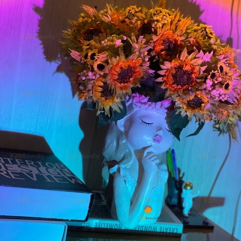 Bình hoa cô gái Vivian phong cách Bắc Âu bằng nhựa Plastic - F20Beauty - Lọ hoa trang trí không gian nội thất đẹp rẻ
