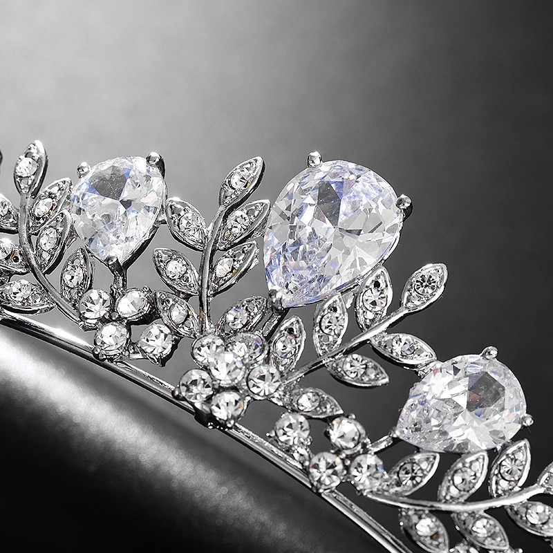 Cài Tóc Cô Dâu Hình Lá Đính Pha Lê