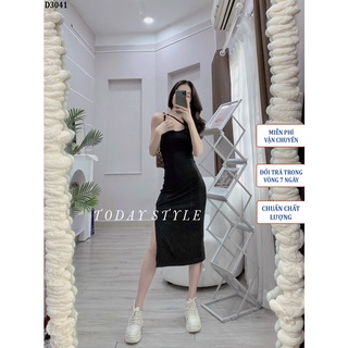 Đầm ôm body xẻ đùi Today Style sang trọng D3041