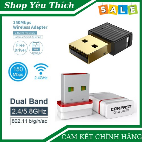 USB Thu Bắt Wifi Không Cần Đĩa Cài - Thiết kế Nhỏ Gọn - Tốc Độ Truyền Tải 150Mbps - Bảo Hàng Chính Hãng