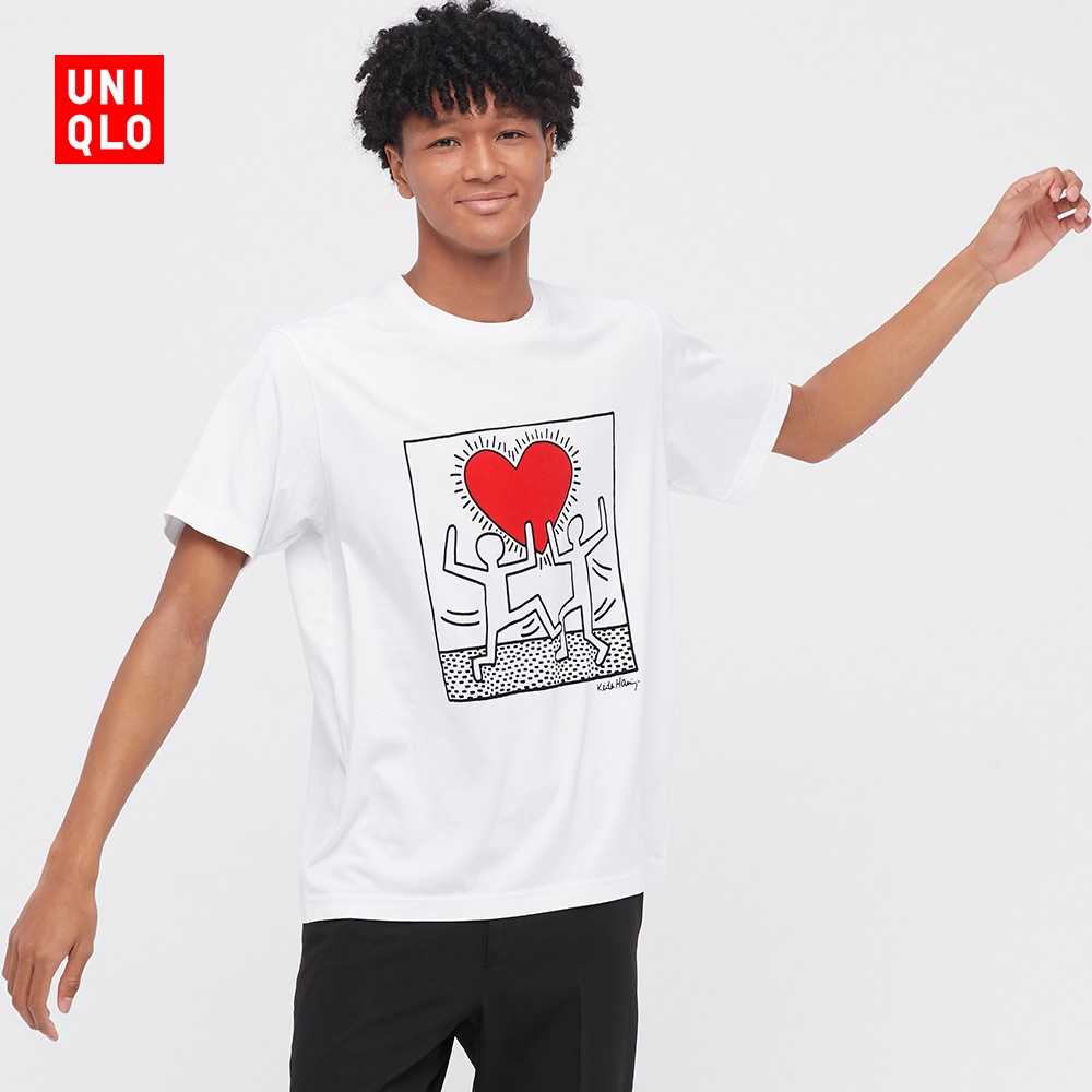 Áo thun Uniqlo 446363 tay ngắn in hình Keith Haring