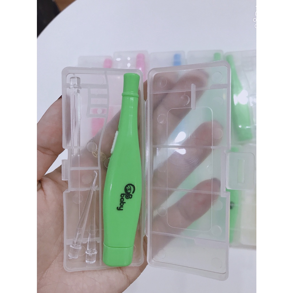 Đèn lấy ráy tai,ngoáy tai có đèn cho bé ,đèn ngoáy tai,đèn soi tai, có hộp nhựa kèm Pin GB baby Hàn quốc