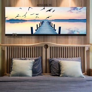 Tranh Canvas Đơn Hoàng Hôn Trên Cây Cầu Treo Phòng Khách Và Phòng Ngủ - Khung Hình Phạm Gia PGKL526