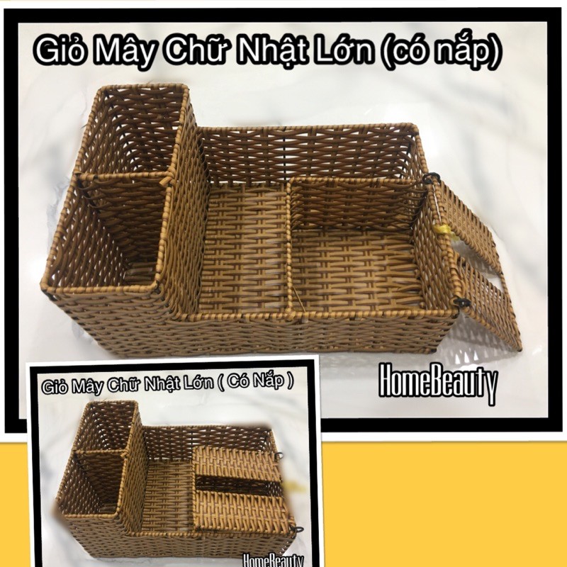 Giỏ Mây Chữ Nhật Lớn (20-30cm)