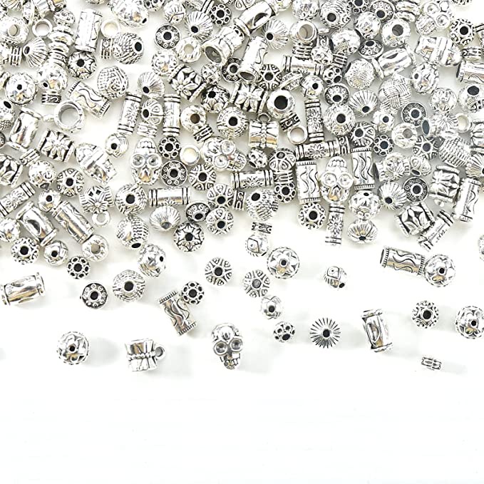 Túi 50g Hạt Bạc Tây Tạng Hỗn Hợp Dùng Làm Trang Sức DIY