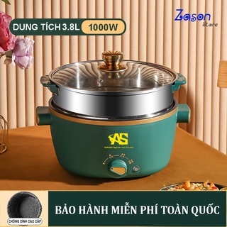 Nồi Lẩu Điện Mini Đa Năng NL01 Dung Tích 3.7L Chống Dính Vân Đá Cao Cấp Có Xửng Hấp Bảo Hành 6 Tháng