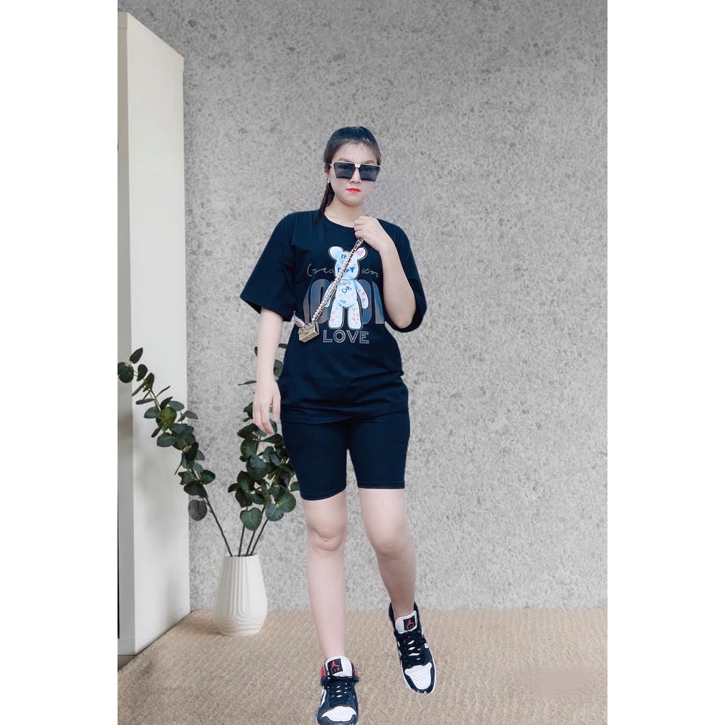 Đồ bộ nữ mặc nhà chất liệu vải thun Cotton 100%, 3 size, 45-80kg vừa, PL195