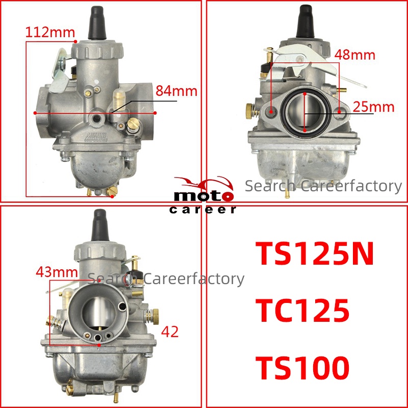 Bộ chế hòa khí Mikuni TS 125 cho bình xăng xe máy SUZUKI TS125 TS125N TC125 TS100 nguyên bản Honda Thái Lan