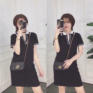 HÌNH THẬT - Đầm basic cổ trụ