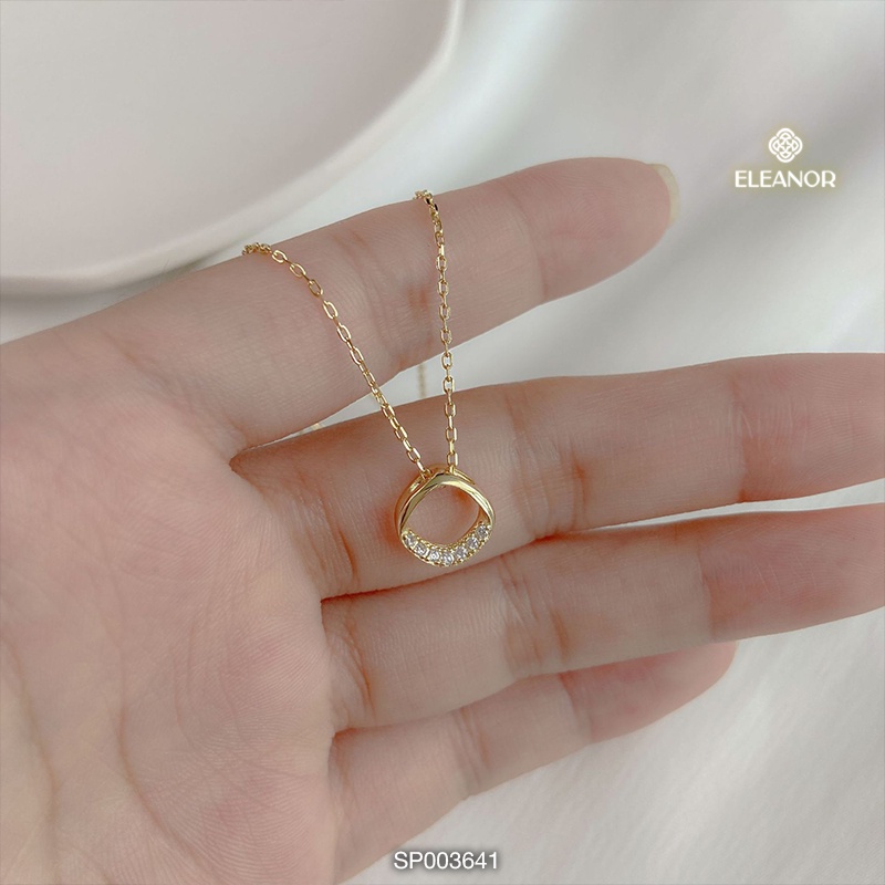 Dây Chuyền Bạc Nữ Eleanor Mặt Hình Vuông Nối Đính Đá Zircon Sang Trọng, Nữ Tính