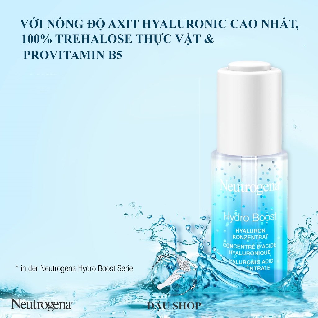 Serum Neutrogen Hyaluron với 2 dạng axit hyaluronic, Provitamin B5 & Công nghệ Prebiotic, Dưỡng ẩm chuyên sâu