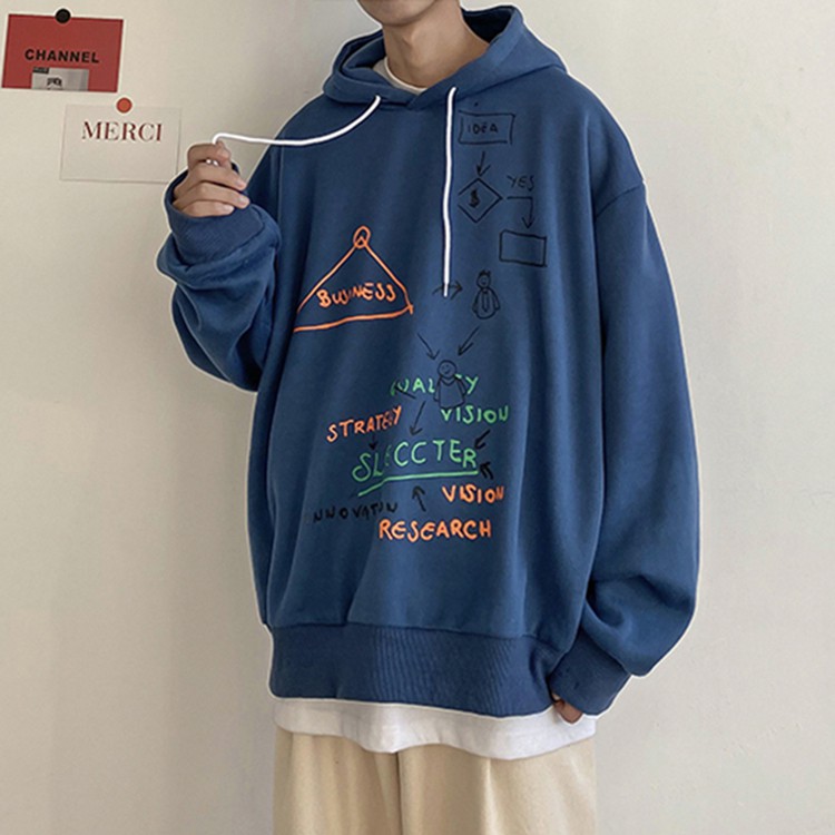 [VIDEO THẬT] Áo Hoodie Nỉ Bông Xanh Nhiều Chữ ( unisex nam nữ đều mặc được) | BigBuy360 - bigbuy360.vn