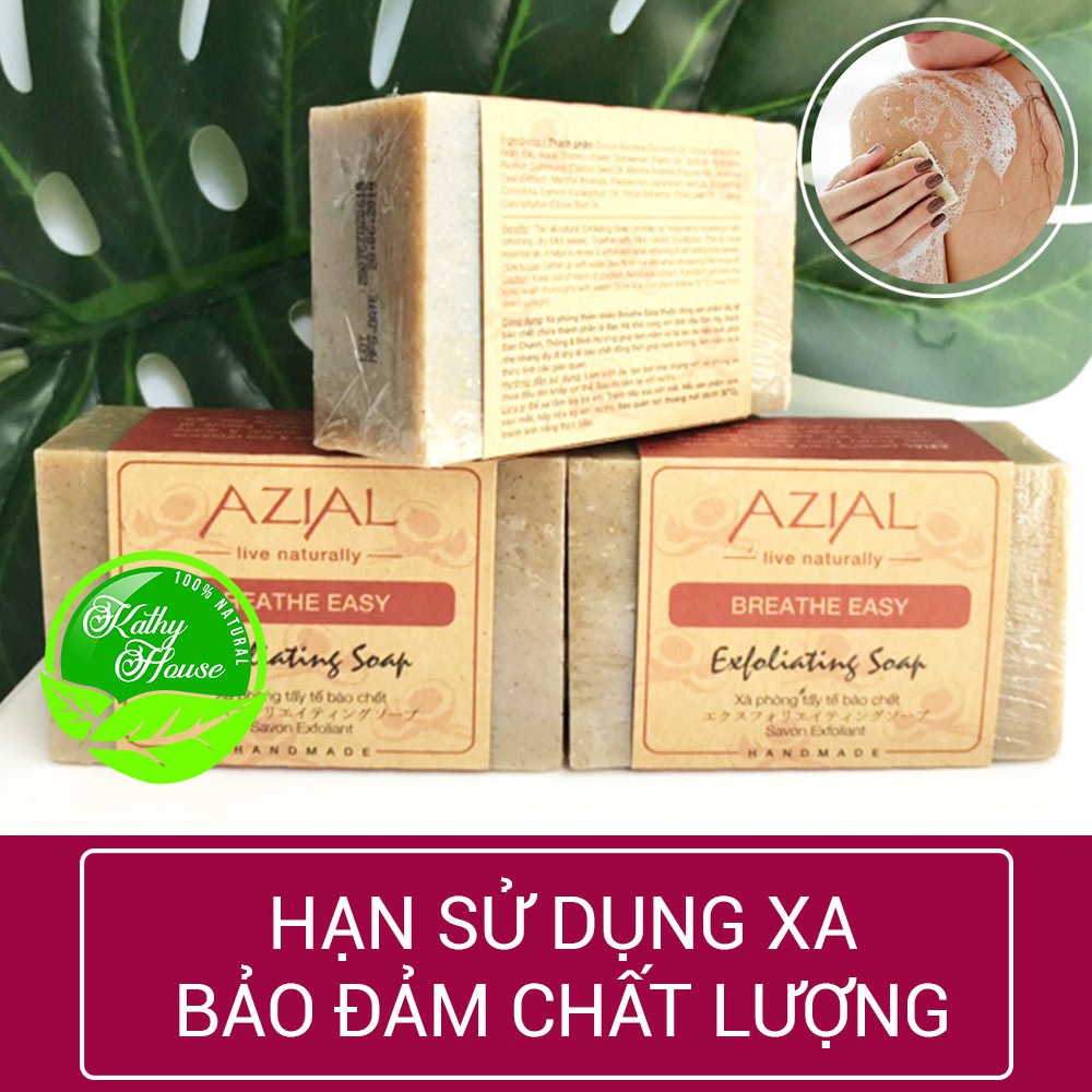 Xà phòng tẩy tế bào chết AZIAL Breathe Easy Exfoliating Soap, giúp da mềm mại sáng mịn | BigBuy360 - bigbuy360.vn