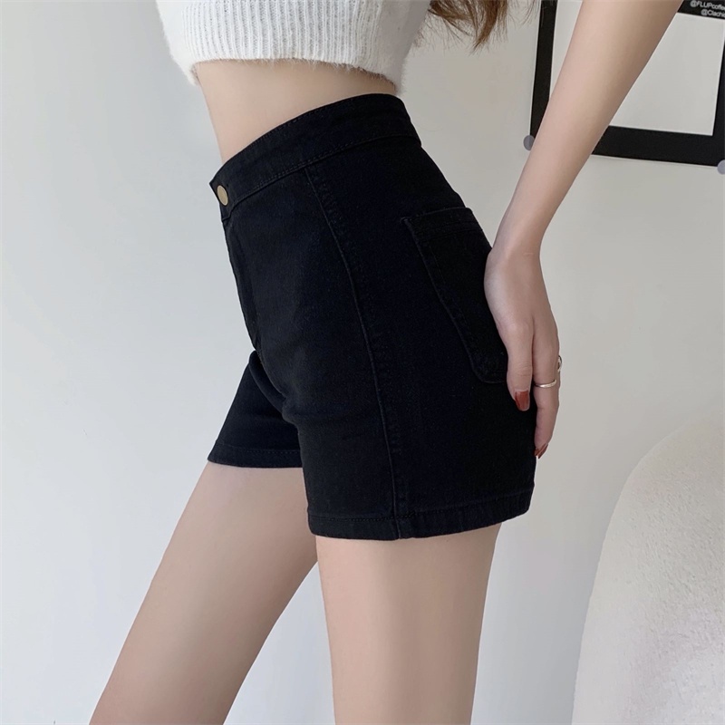 Quần Short denim Lưng Cao Dáng Chữ A Phong Cách Hàn Quốc Dễ Phối Đồ Cho Nữ