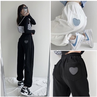 Quần Jogger Nữ Trái Tim Ống Rộng, chất liệu thun cao cấp,thoáng mát(hàng có sẵn)