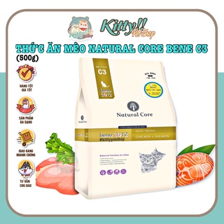 500g - Thức ăn hạt hữu cơ Natural Core C3 Bene 3012 cho mèo từ thịt gà và cá hồi, thức ăn cho mèo - Kitty Pet Shop BM