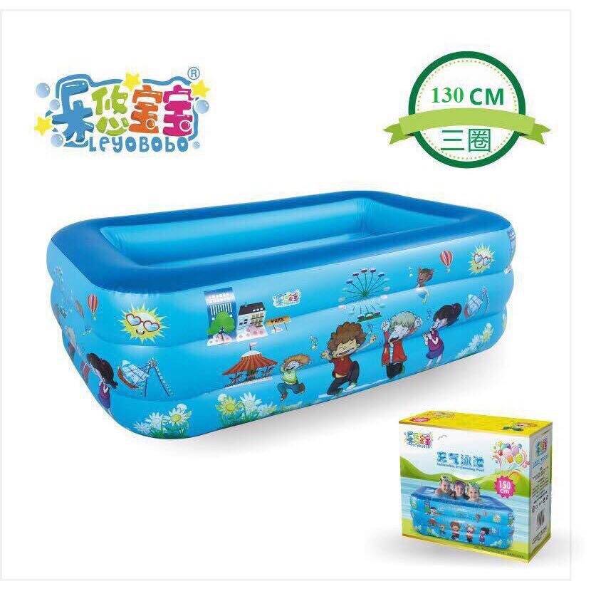 Bể bơi cho bé bằng phao 3 tầng nhiều kích thước đáy 2 lớp chống thủng chất liệu nhựa PVC an toàn cho sức khỏe