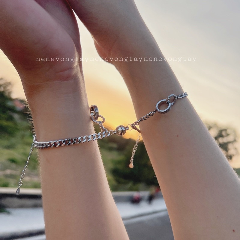 Vòng đôi vòng cặp Rosie ô tròn phong cách Hàn quốc
