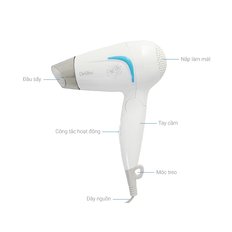 Máy sấy tóc Delites  MST02 1200W có sấy mát