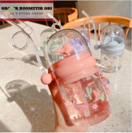 Bình Nước Hình Cá Voi Đáng Yêu Kèm Ống Hút Cho Bé