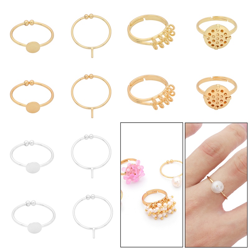 Nhẫn BEADIA bằng đồng thau mạ điều chỉnh được thời trang hàng ngày