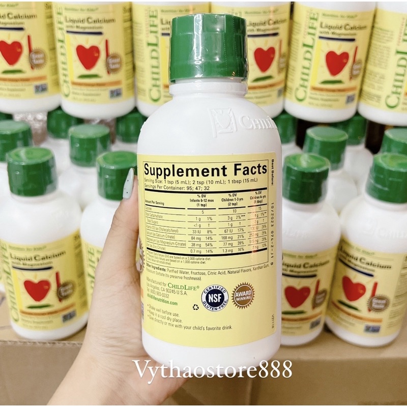 Canxi nước Childlife Liquid Calcium with Magnesium 473ml Mỹ